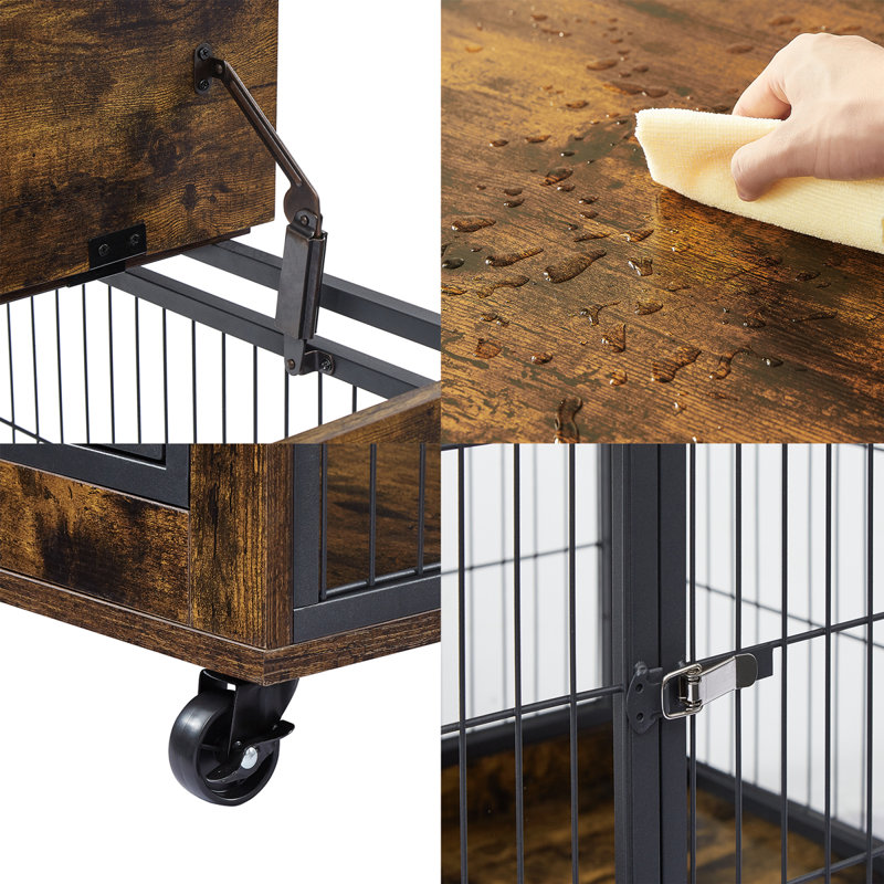 Tucker Murphy Pet™ Pet Dog Crate Cage Furniture Style With Double Doors